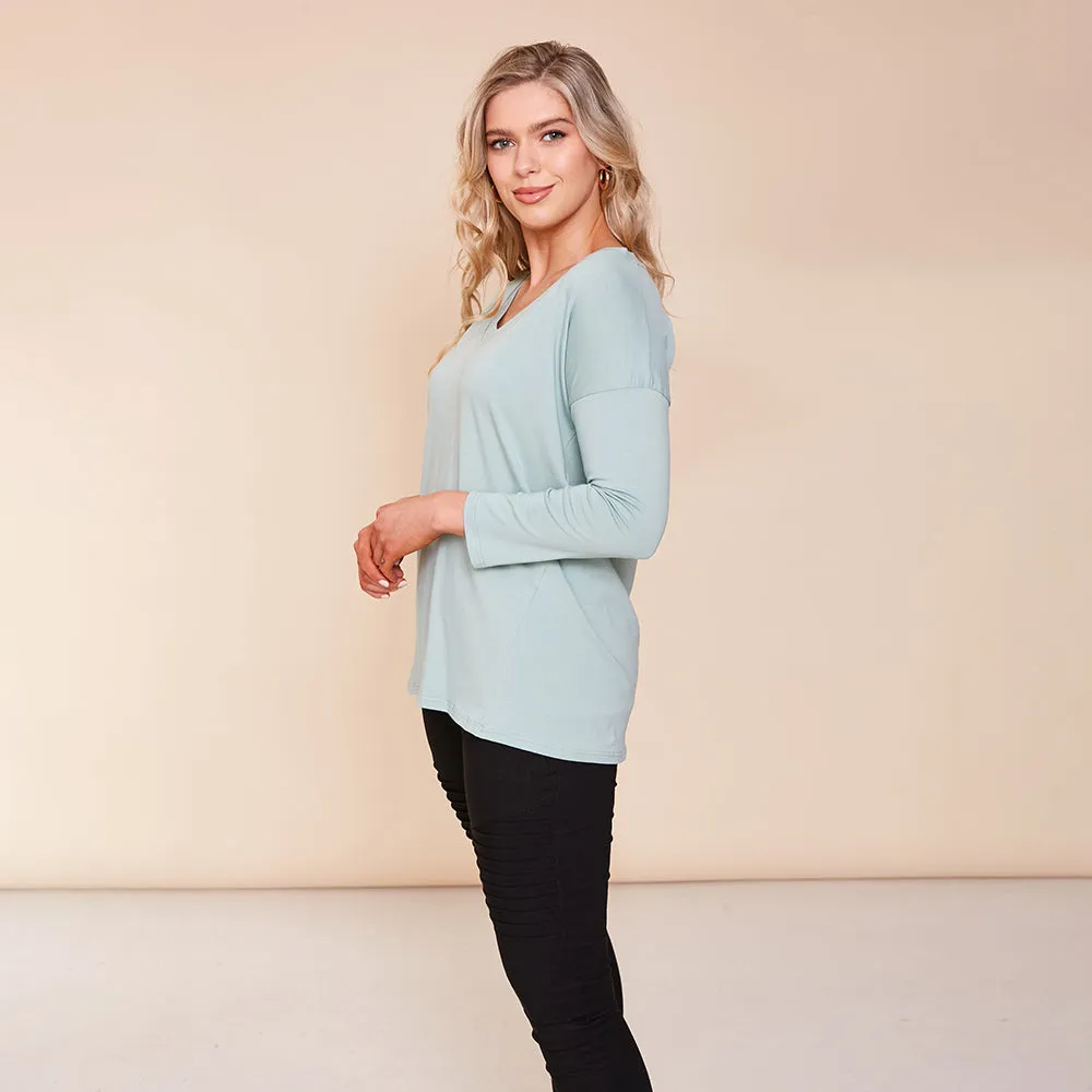 Riley V Neck Top (Mint)