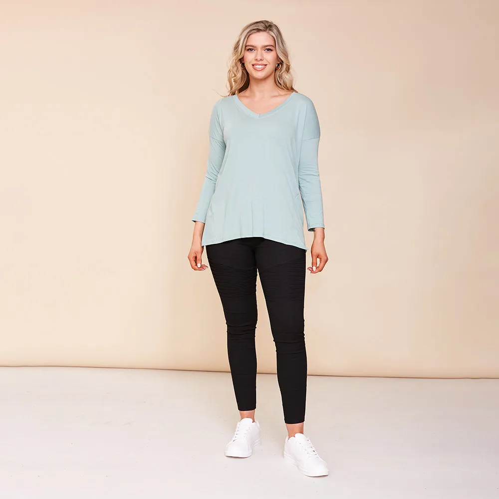 Riley V Neck Top (Mint)