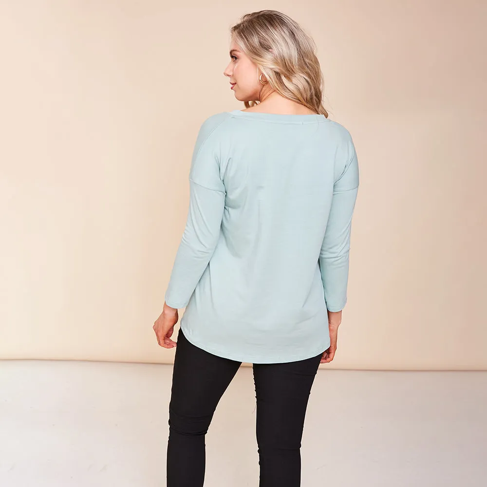 Riley V Neck Top (Mint)