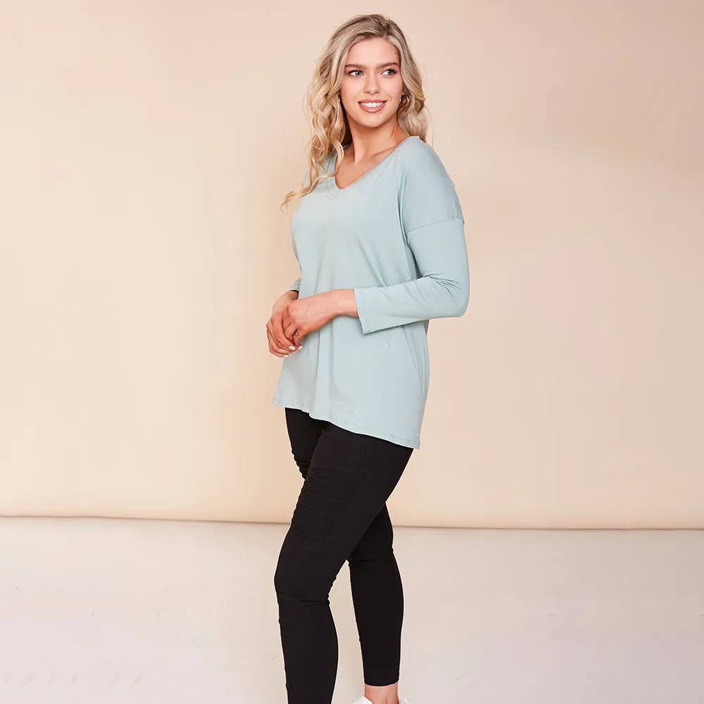 Riley V Neck Top (Mint)