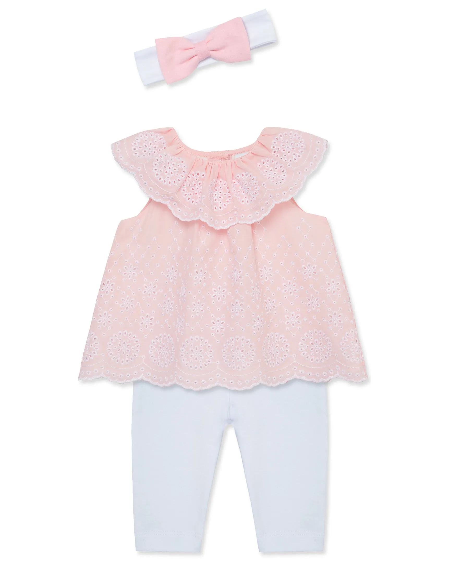 Rose Eyelet Woven Tunic Set (3M-12M)