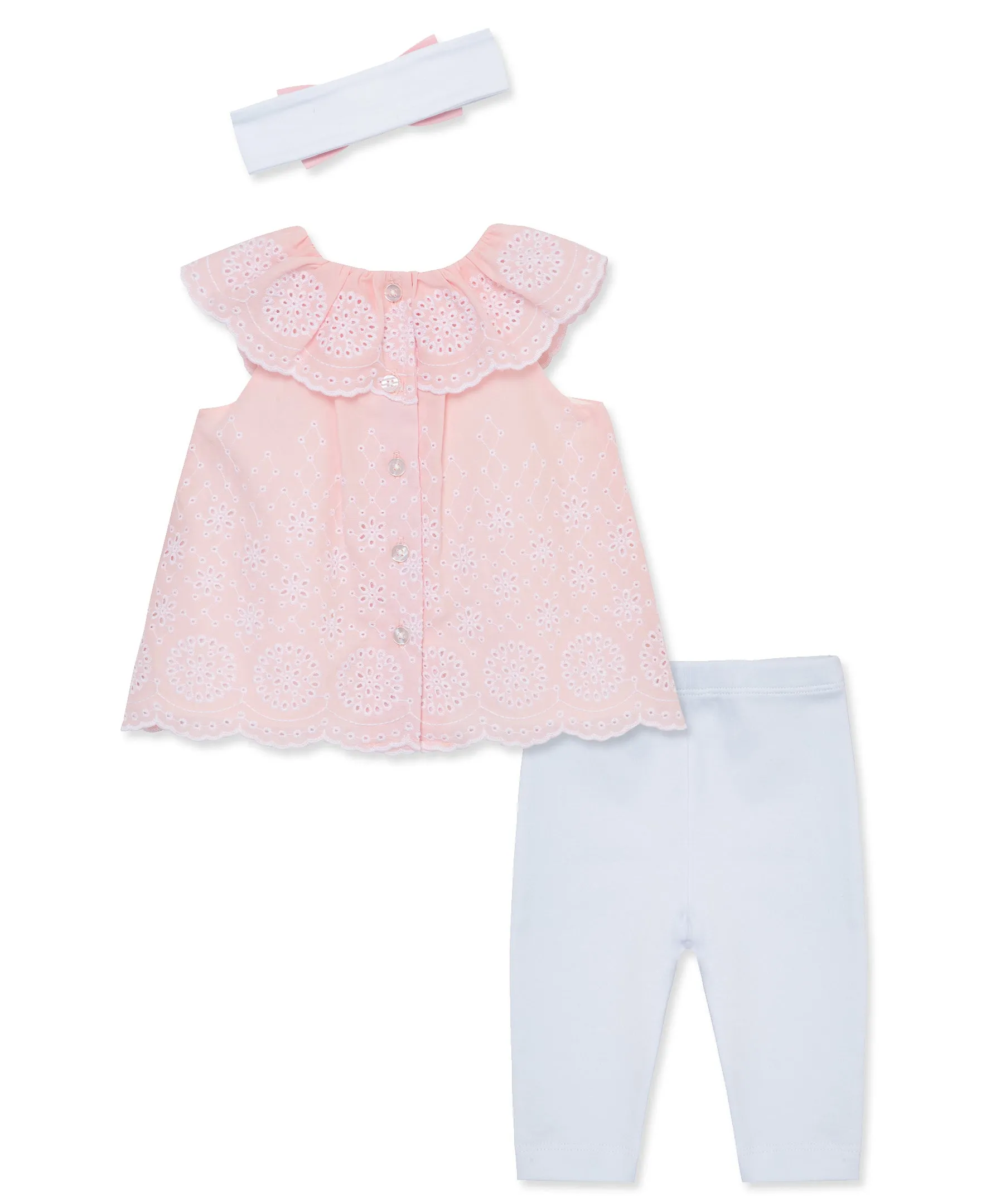 Rose Eyelet Woven Tunic Set (3M-12M)