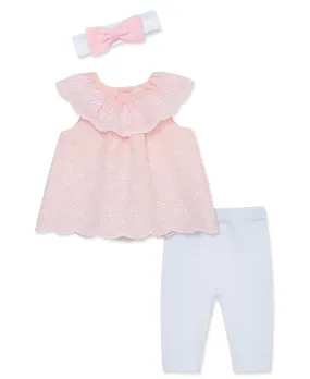 Rose Eyelet Woven Tunic Set (3M-12M)