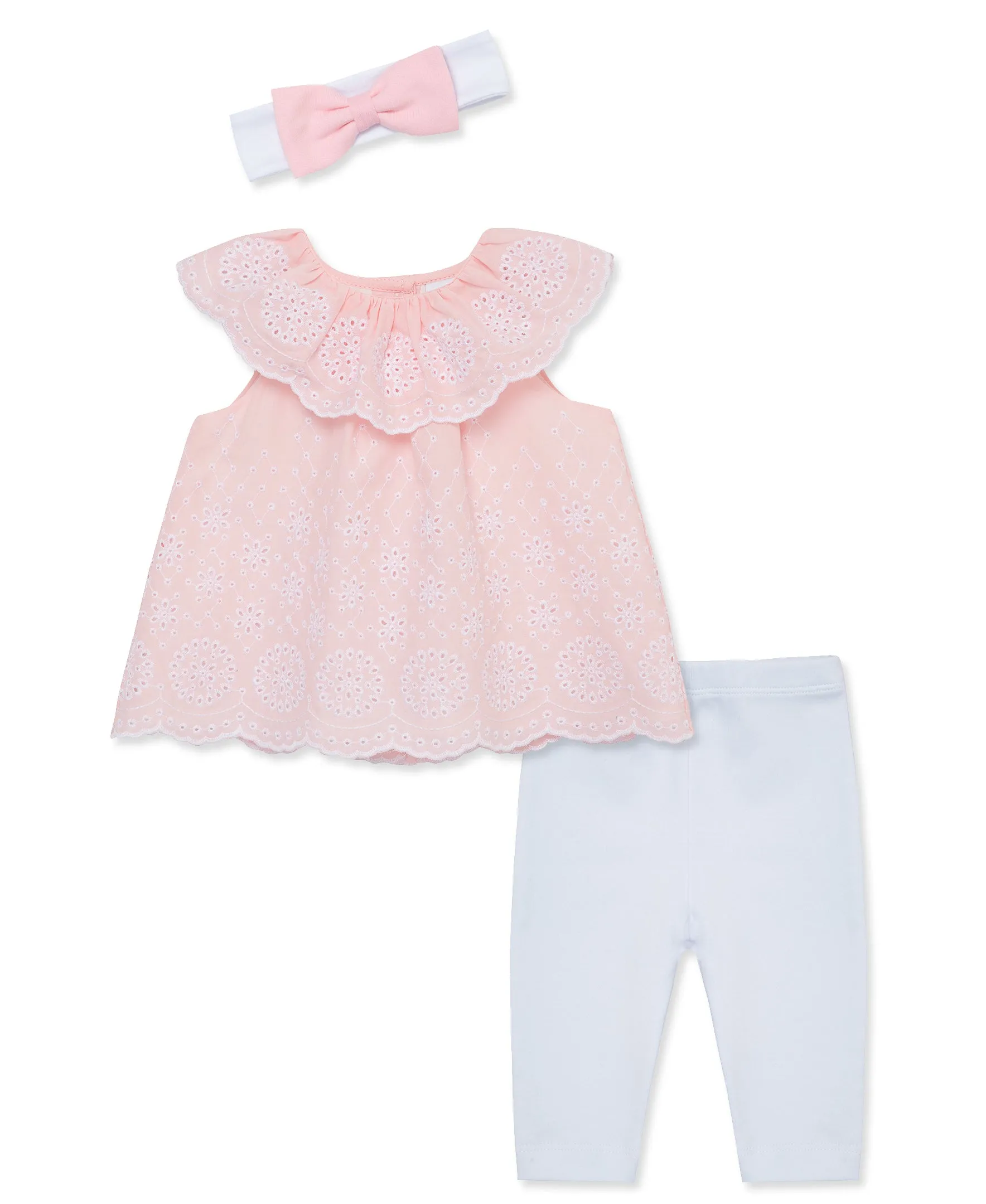 Rose Eyelet Woven Tunic Set (3M-12M)