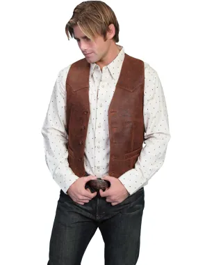 Scully Men's Brown Distressed Leather Vest 503-60