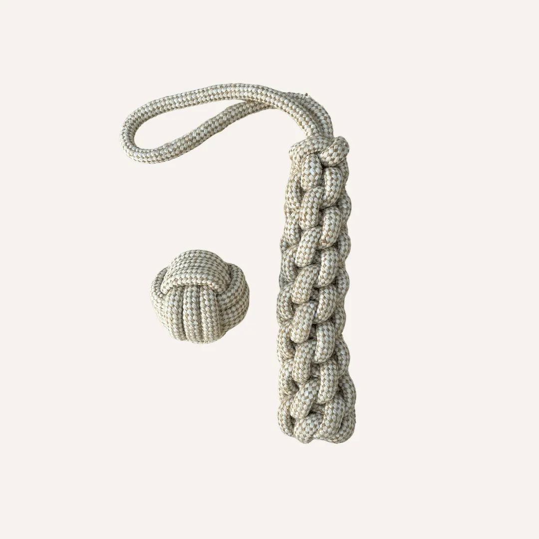 Sustainable Hemp Rope  Ball Dog Toy Bundle