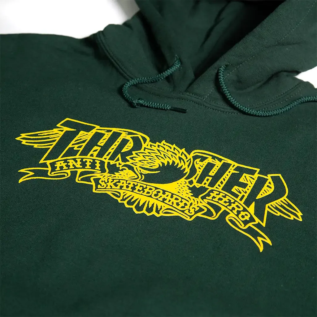 Thrasher x Anti-Hero Mag Banner Pullover Hoodie Forrest Green