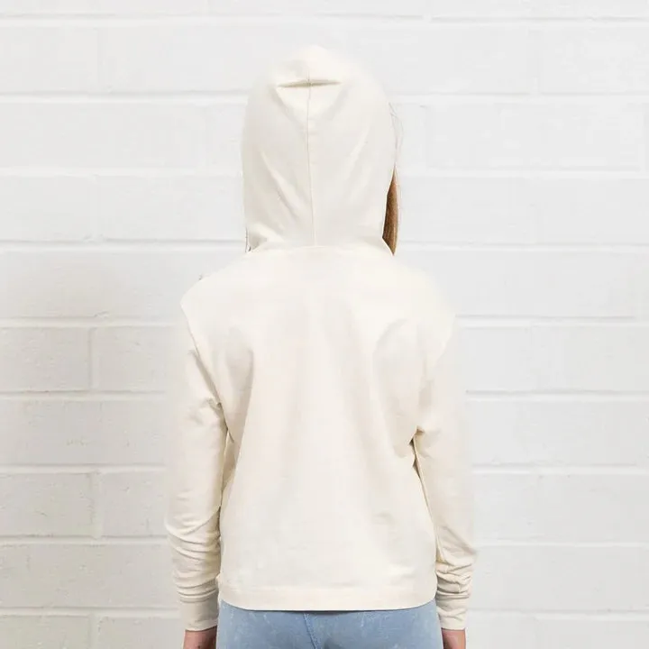 TIN Cream Flower Check Hooded Shirt