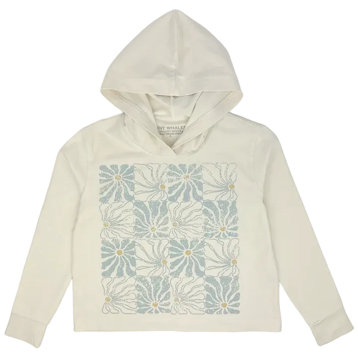 TIN Cream Flower Check Hooded Shirt