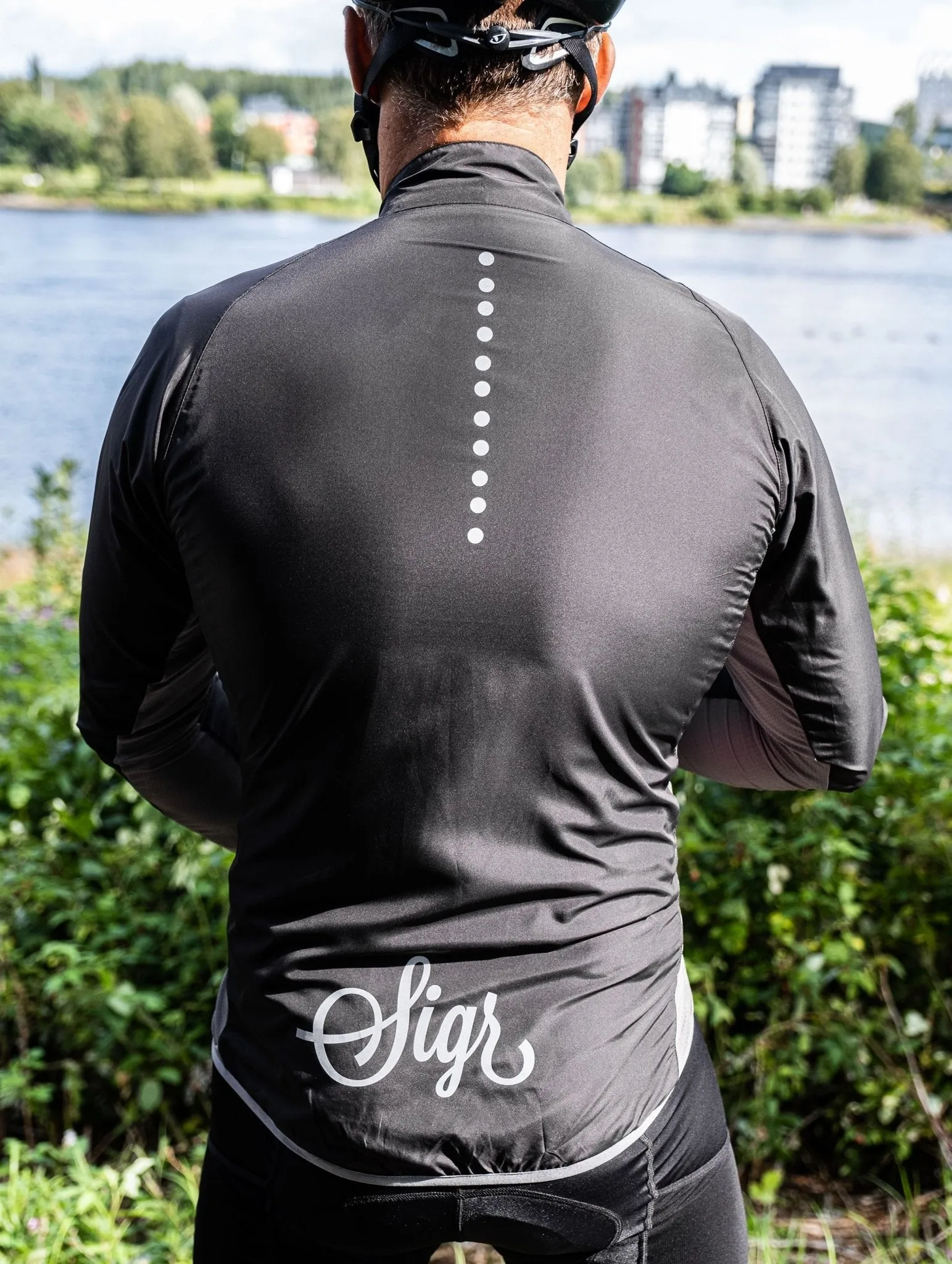 Uppsala Black Men's Cycling Wind Jacket