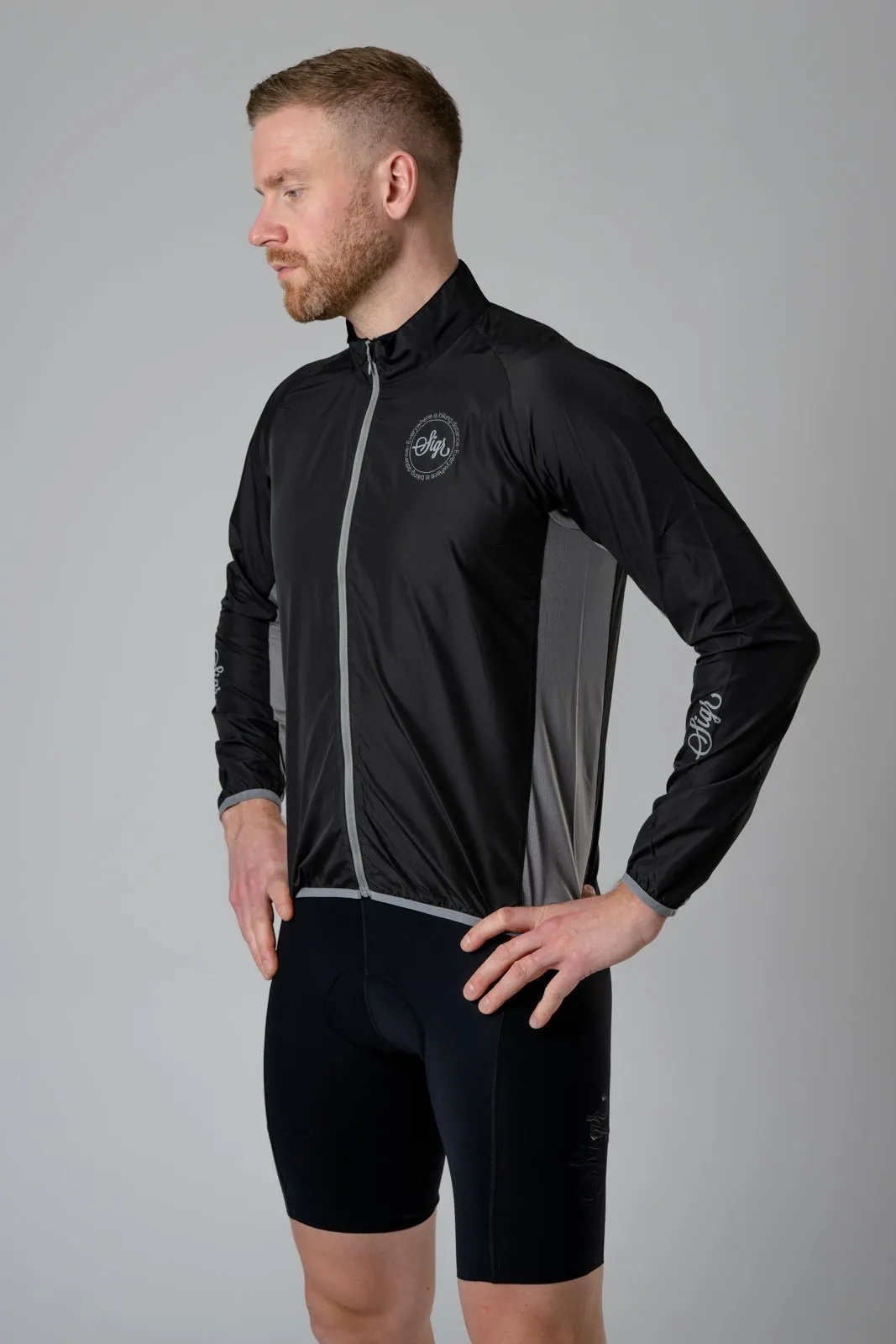 Uppsala Black Men's Cycling Wind Jacket