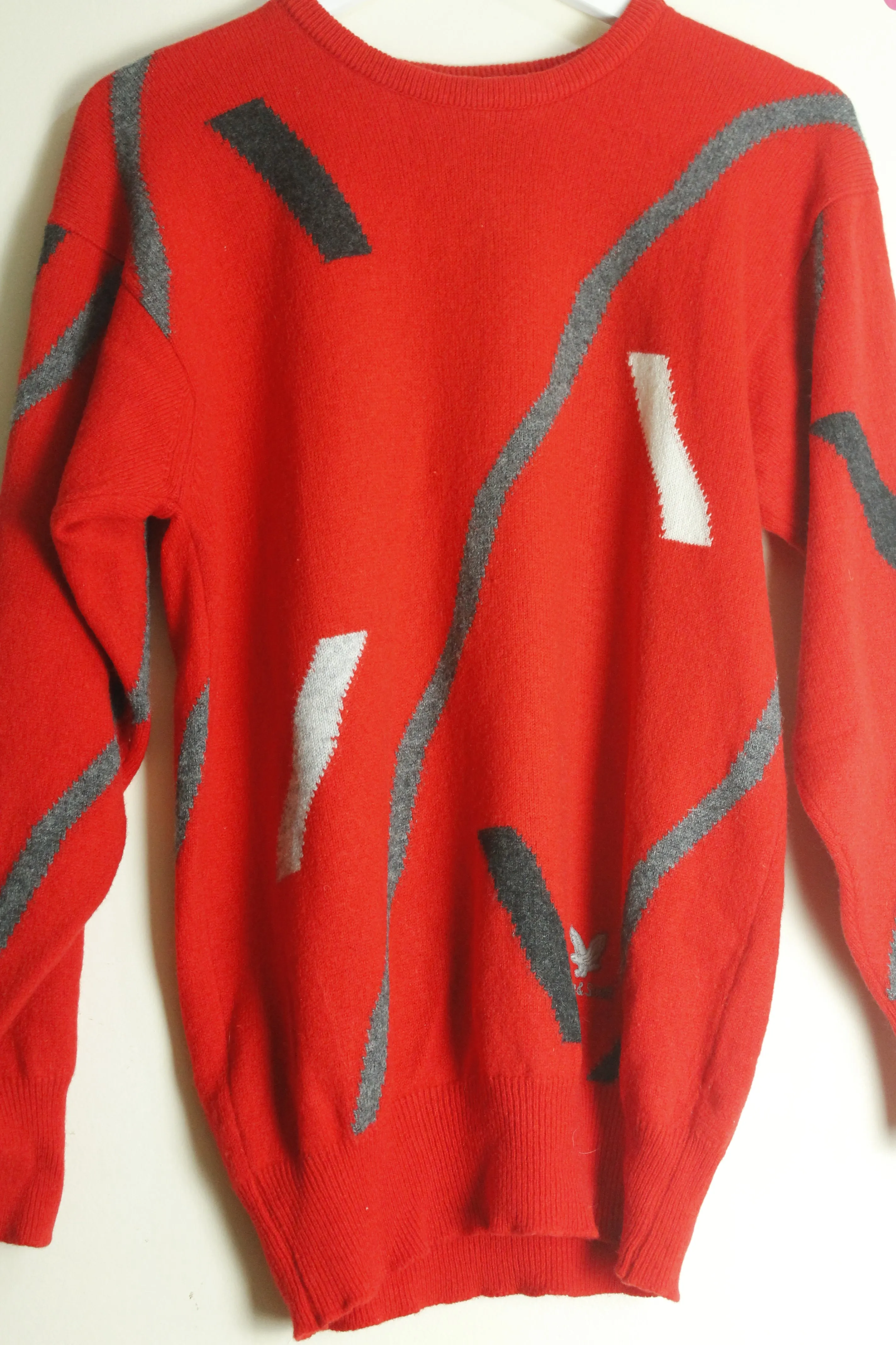 Vintage 90's Lyle & Scott Abstract Pattern Jumper