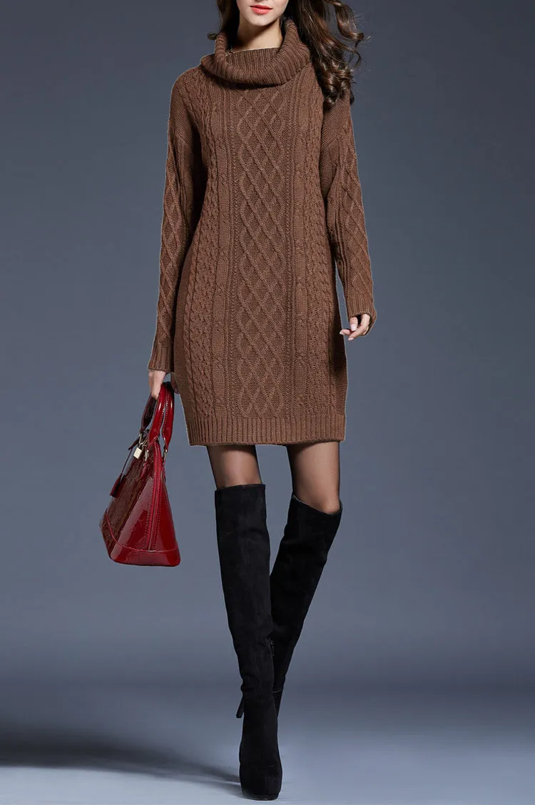 Women pullover sweater, Turtle neck sweater, high neck sweaters, long sweater, oversized sweaters, sweater dress(Y1518)