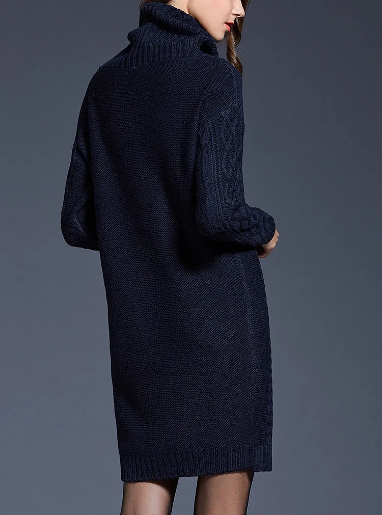 Women pullover sweater, Turtle neck sweater, high neck sweaters, long sweater, oversized sweaters, sweater dress(Y1518)