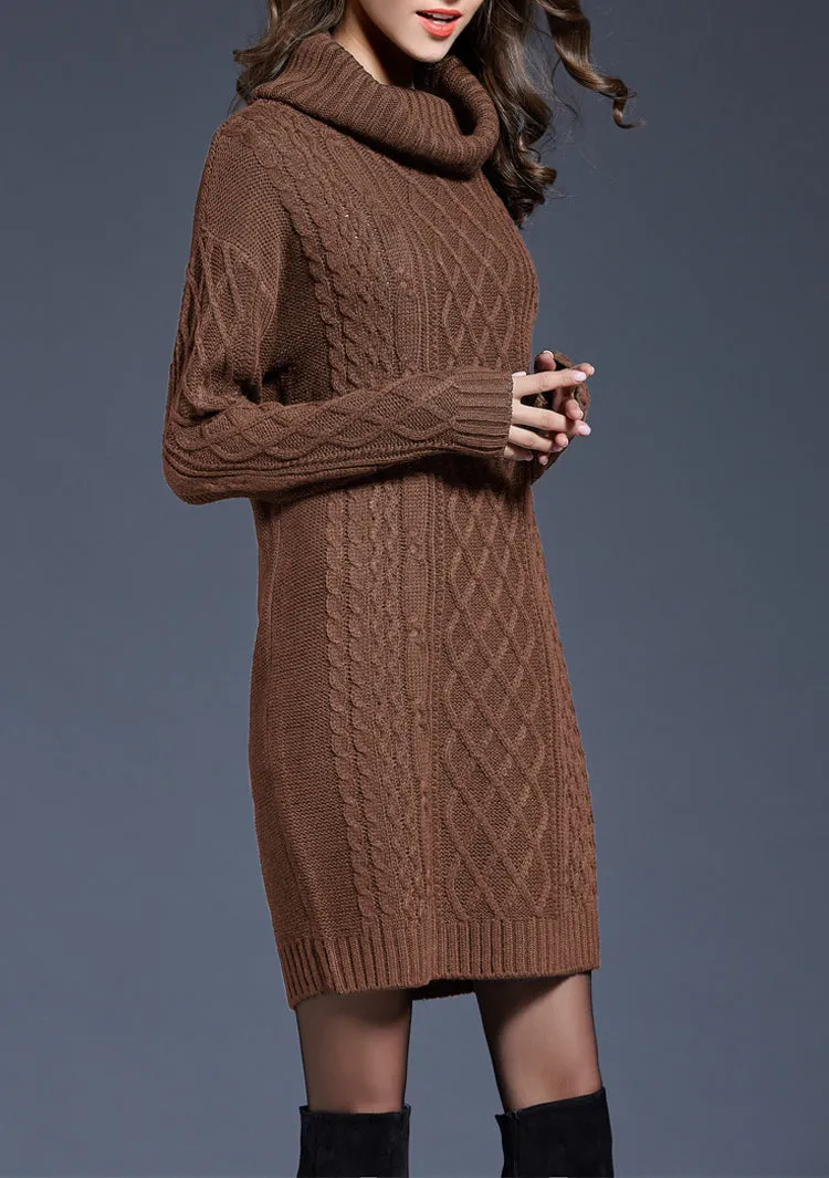 Women pullover sweater, Turtle neck sweater, high neck sweaters, long sweater, oversized sweaters, sweater dress(Y1518)