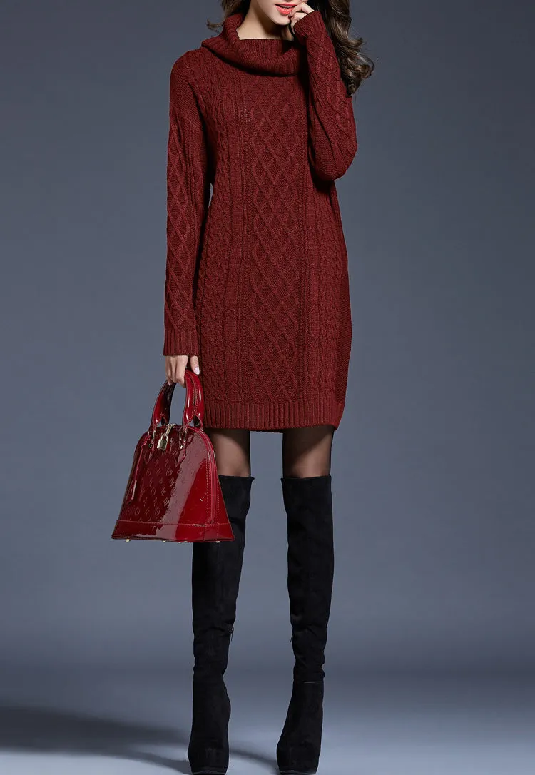 Women pullover sweater, Turtle neck sweater, high neck sweaters, long sweater, oversized sweaters, sweater dress(Y1518)