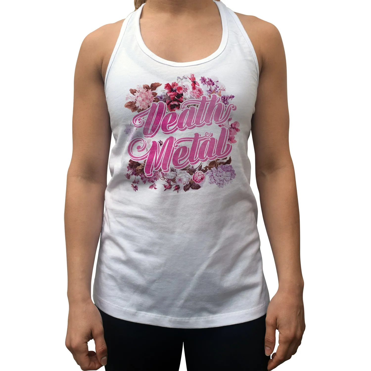 Women's Funny Floral Death Metal Racerback Tank Top