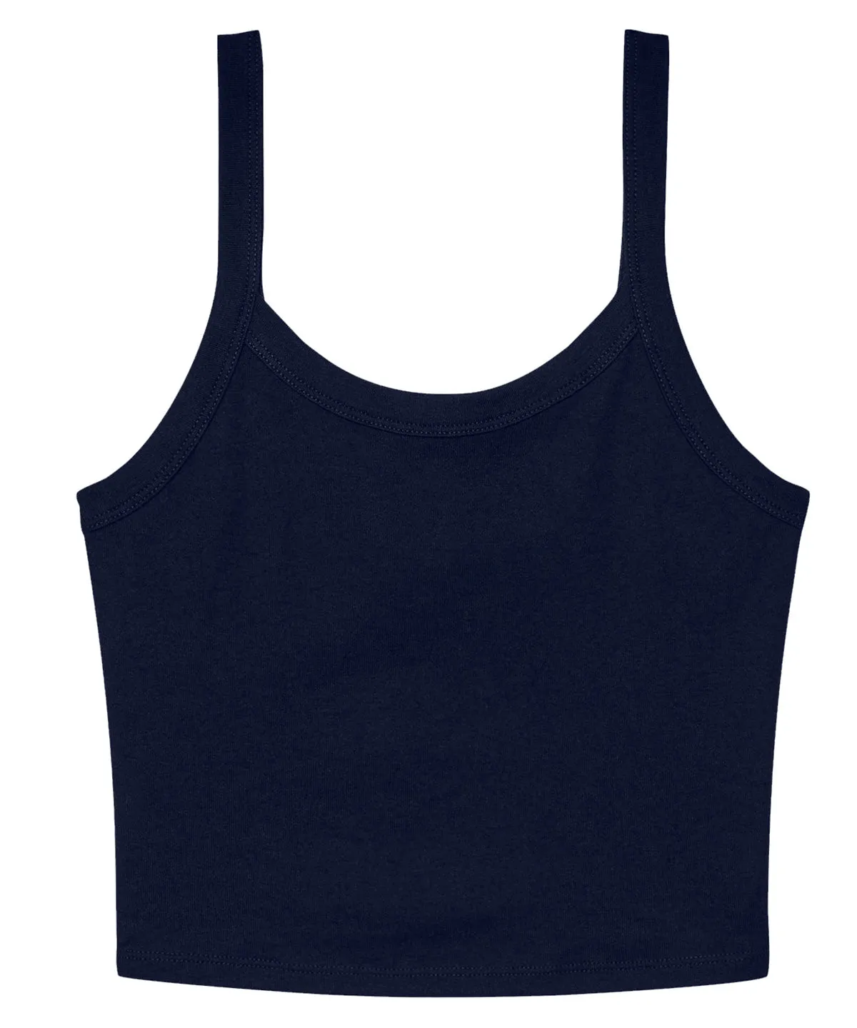 Womens micro rib spaghetti strap tank | Solid Navy Blend