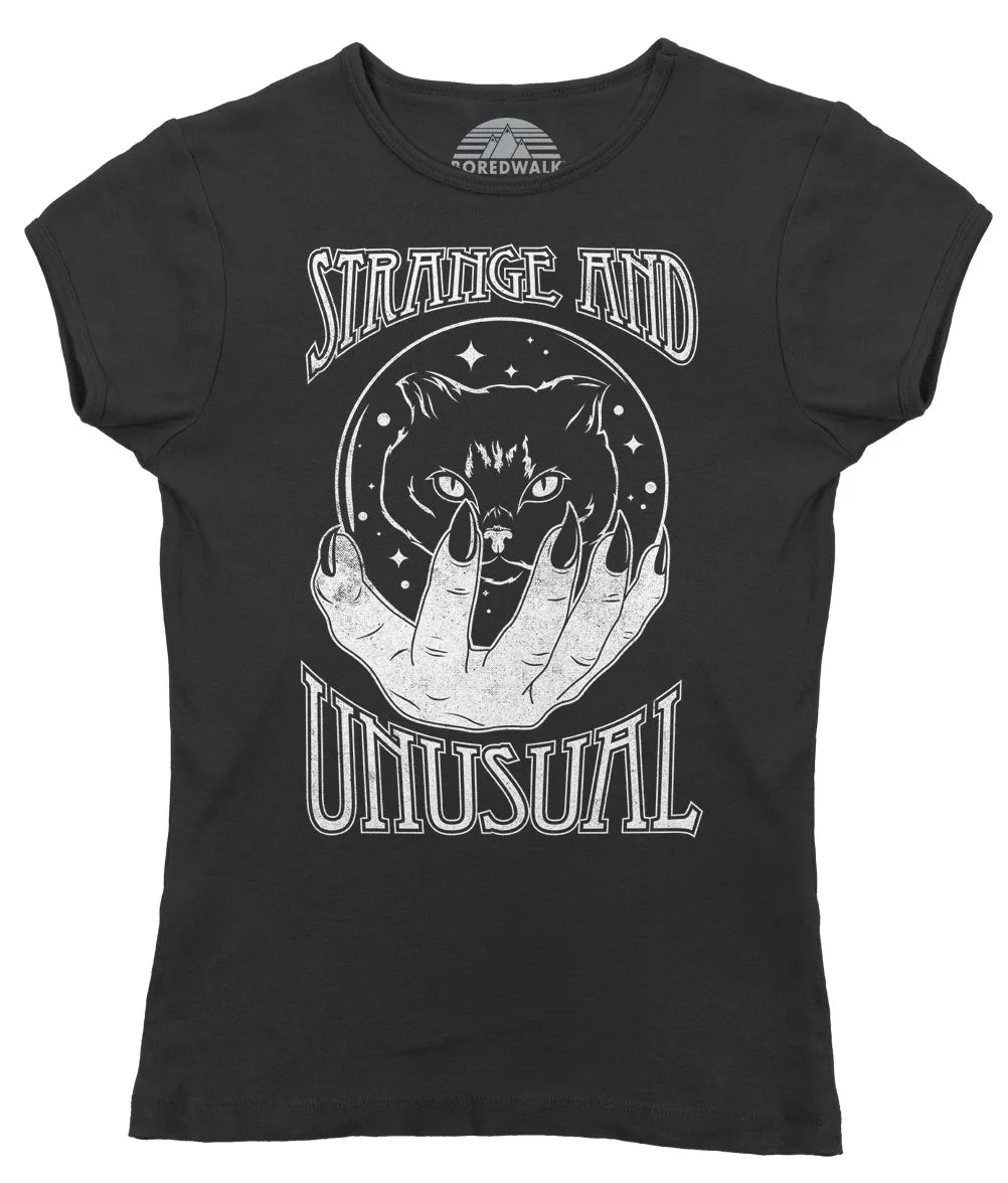 Women's Strange and Unusual T-Shirt - Occult shirt - Pastel Goth Shirt - Black Cat Shirt