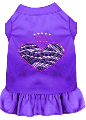 Zebra Heart Rhinestone Dress Purple Med (12)